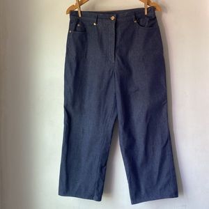 St John Sport 10 Wide Leg Crop Denim Pants